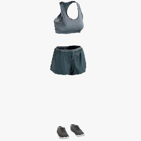 Women's Sport Shorts with Tshirt and Sneakers 3D